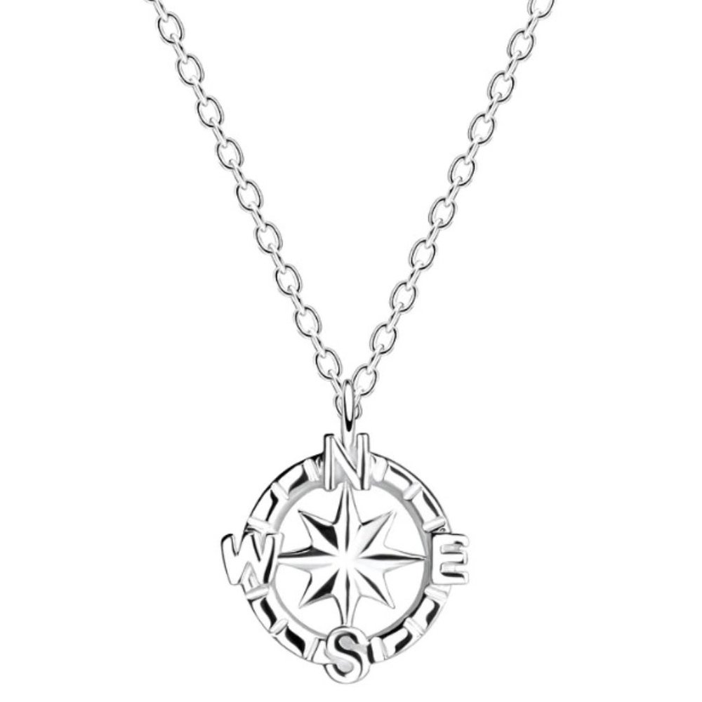 Sterling Silver Compass Necklace